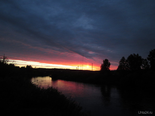 Закат над рекой  Ухта