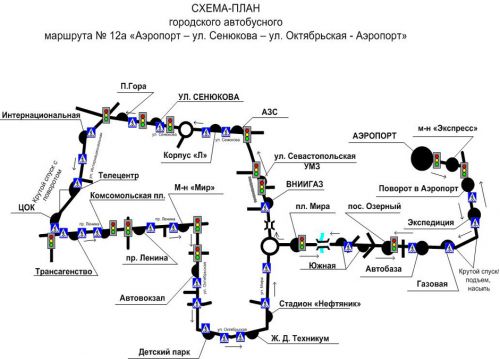 Схема маршрута 54